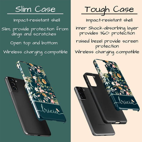 Elegant Flowers Custom Name Galaxy Case