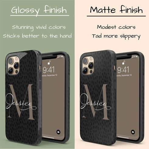 Monogram Personalized Spotted Dots iPhone Case