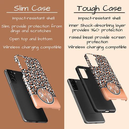 Golden Leopard Personalized Monogram Galaxy Case