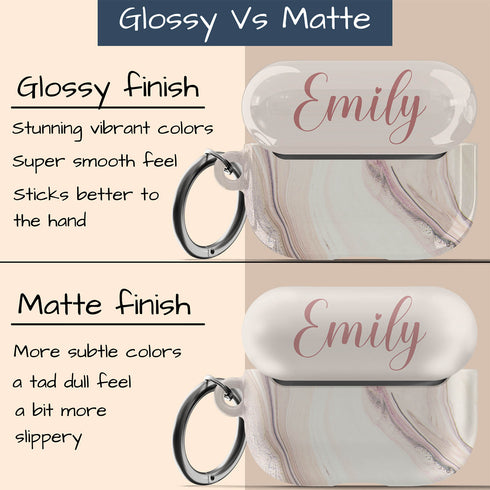 Nude Marble Custom Name AirPods Case
