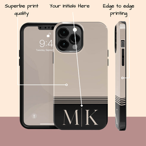 Large Custom Initials iPhone Case - Centered