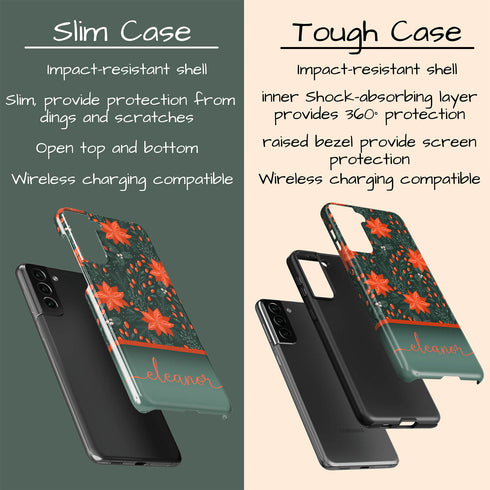 Christmas Flower Custom Name Galaxy Case