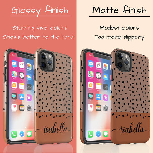 Speckled Dots Custom Name iPhone Case