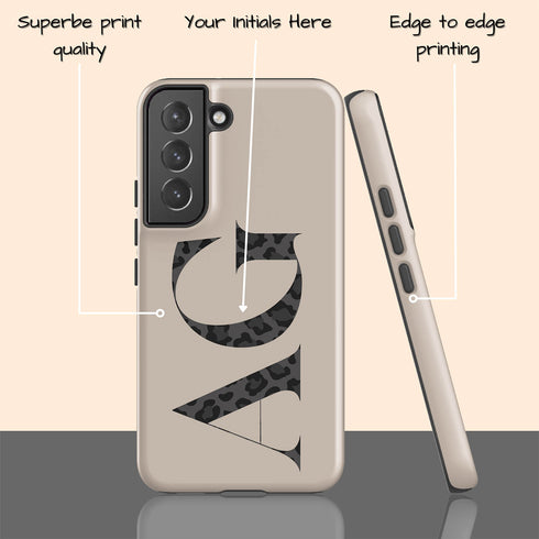 Oversized Leopard Custom Initials Galaxy Case