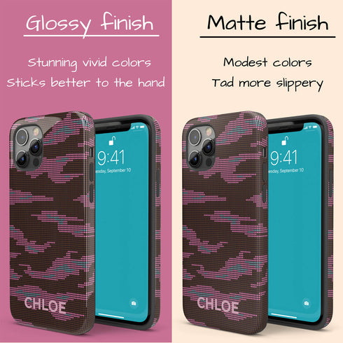 Digital Camo Custom Name Women's iPhone Case