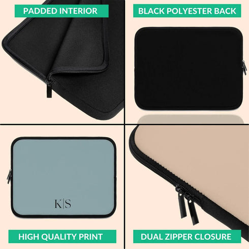 Custom Initials Laptop Sleeve - Centered