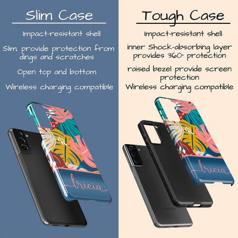 Tropical Flowers Custom Name Galaxy Case