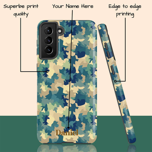 Army Camo Custom Name Galaxy Case