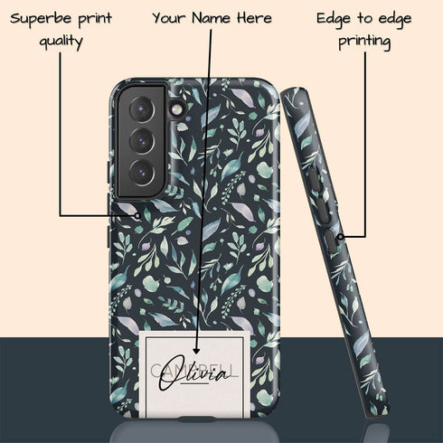 Delicate Flowers Custom Name Galaxy Case