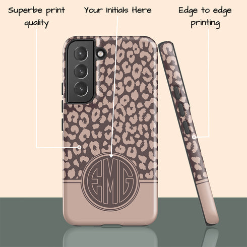 Boho Leopard Personalized Monogram Galaxy Case