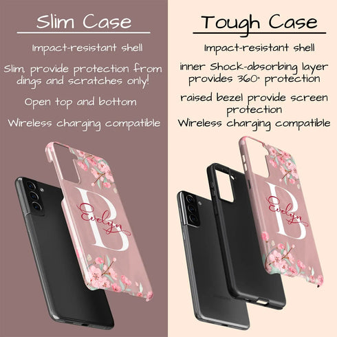 Cherry Blossom Monogram Personalized Galaxy Case