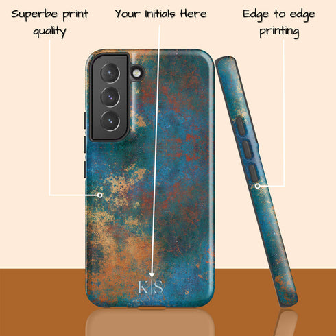 Patina Effect Custom Initials Galaxy Case