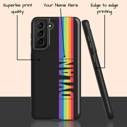 LGBTQ Custom Rainbow Name Pride Galaxy Case