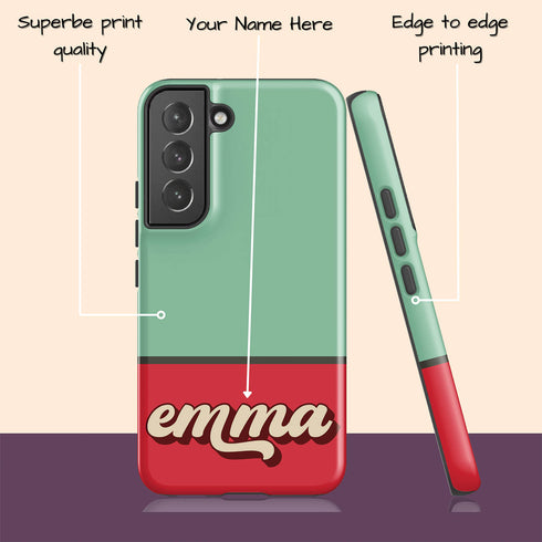 Retro Colors & Name Personalized Galaxy Case