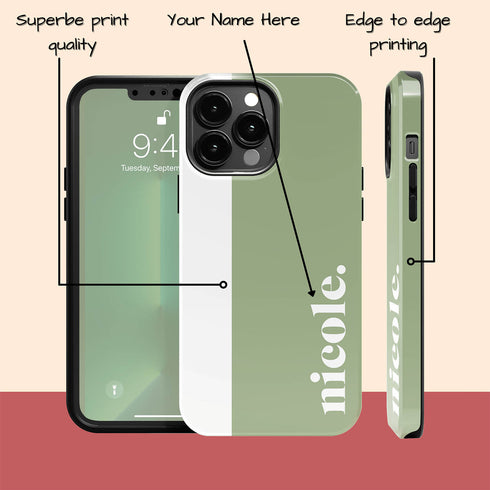 Elegant Striped Custom Serif Name iPhone Case