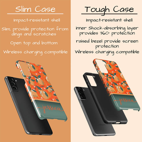 Christmas Oranges Custom Name Galaxy Case