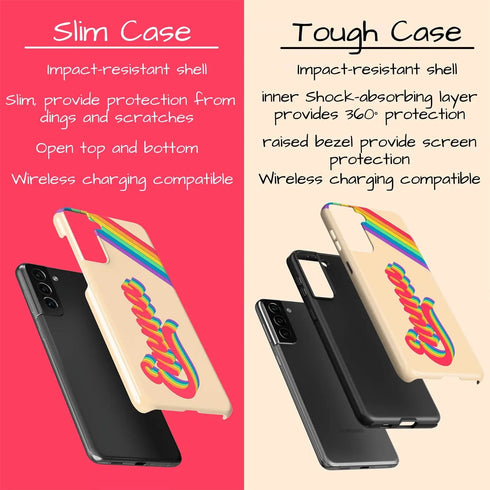 LGBTQ Pride Custom Light Retro Name Galaxy Case