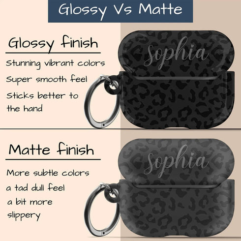 Dark Leopard Custom Name AirPods Case