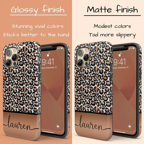 Golden Leopard Personalized Name iPhone Case