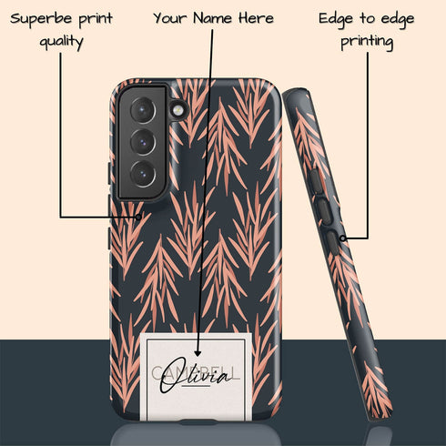 Boho Flowers Custom Name Galaxy Case