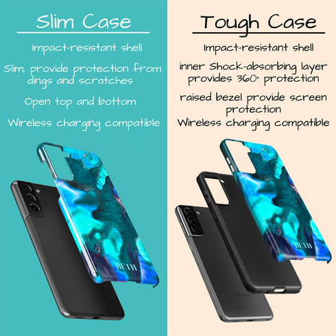 Turquoise Opal Marble Custom Name Galaxy Case