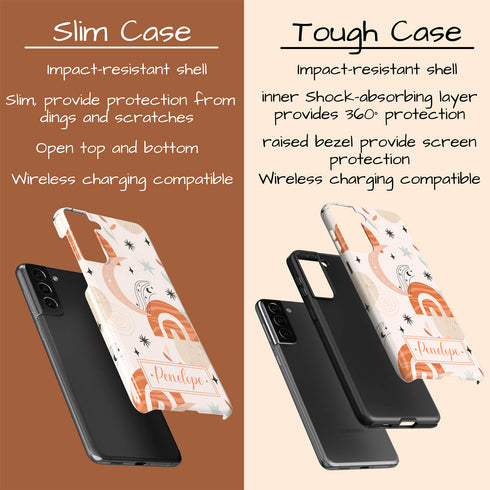 Boho Rainbows Personalized Name Galaxy Case