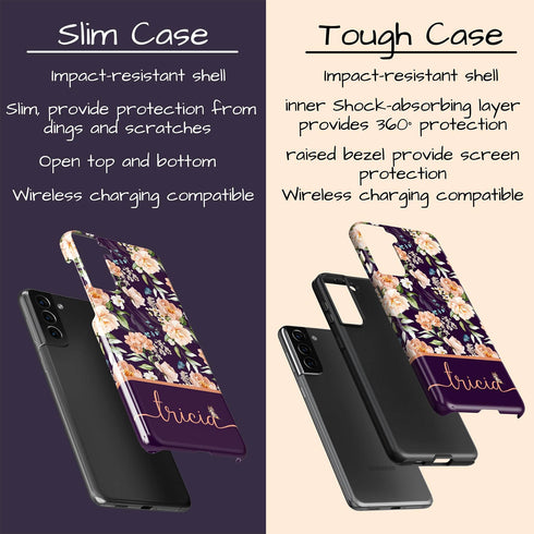 Blooming Flowers Custom Name Galaxy Case