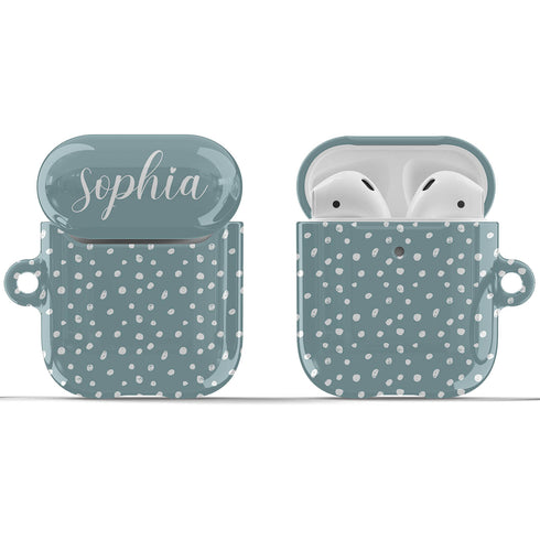 Speckled Polka Dots Custom Name AirPods Case