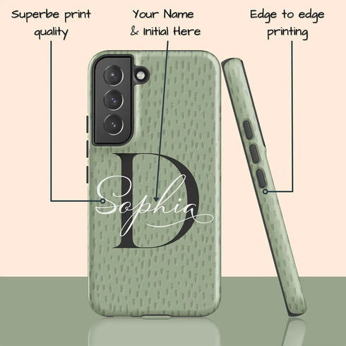 Monogram Personalized Spotted Dots Galaxy Case