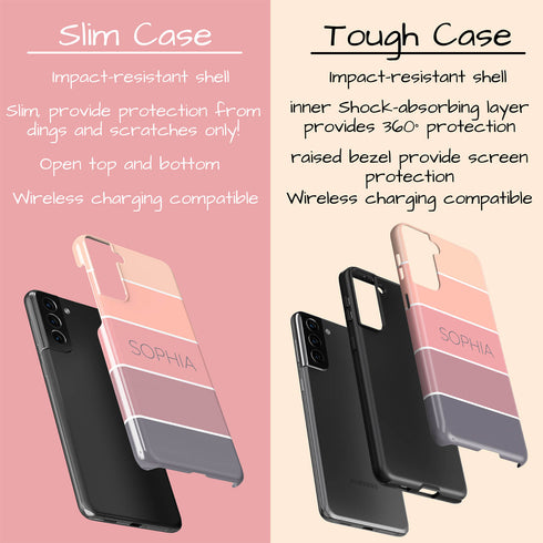 Ombre Stripes Custom Name Galaxy Case