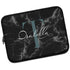 Black Marble Monogram Name Laptop Sleeve