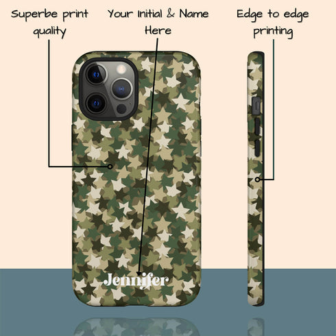Stars Camo Custom Name iPhone Case