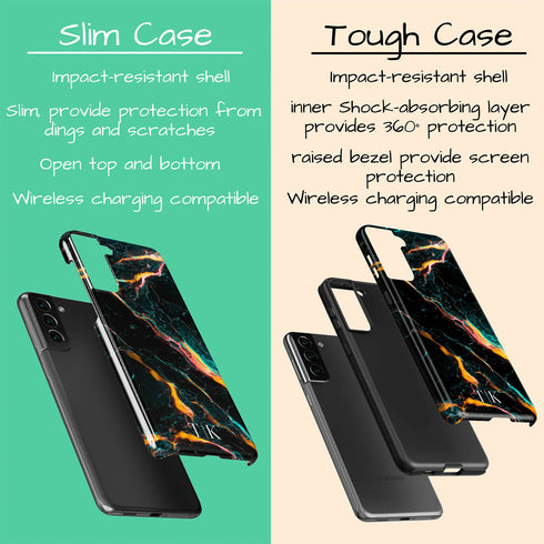 Cracked Marble Custom Initials Galaxy Case