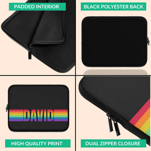 LGBTQ Custom Pride Rainbow Name Laptop Sleeve