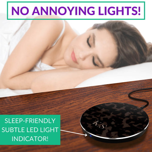 Dark Tortoiseshell Custom Initials Wireless Charger Pad