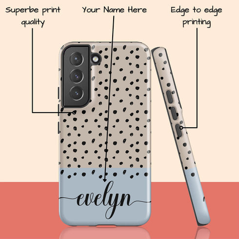 Speckled Dots Custom Name Galaxy Case