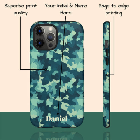 Army Camo Custom Name iPhone Case