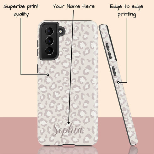 Light Leopard Personalized Name Galaxy Case
