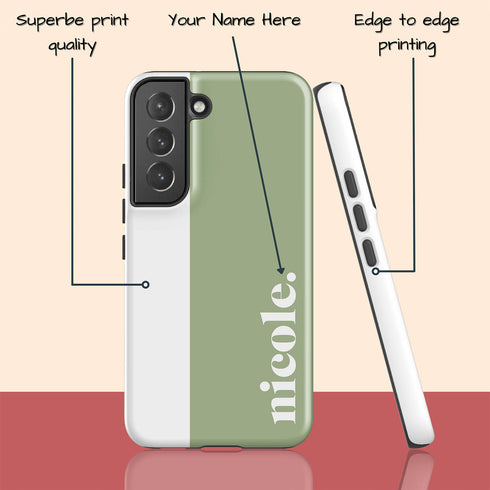 Elegant Striped Custom Serif Name Galaxy Case