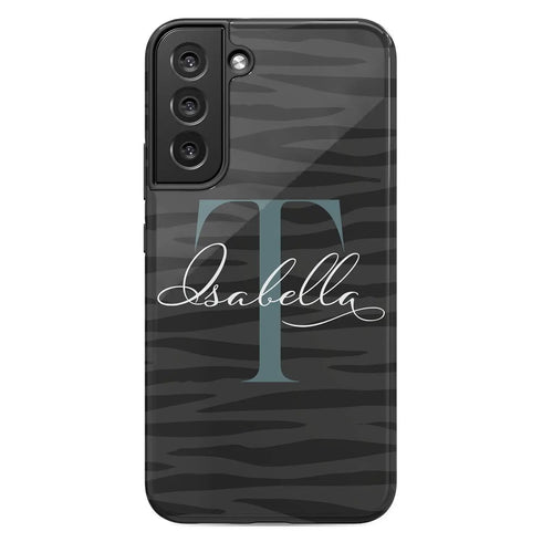 Monogram Personalized Dark Zebra Galaxy Case