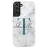 Monogram Personalized White Marble Galaxy Case