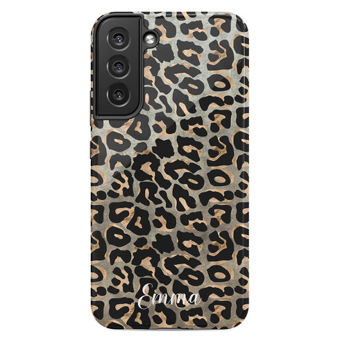 Metallic Leopard Personalized Name Galaxy Case