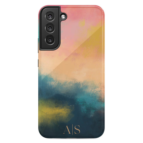 Colorful Abstract Oil Paint Custom Initials Galaxy Case