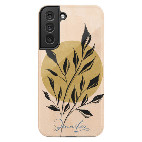 Abstract Flowers Custom Name Galaxy Case