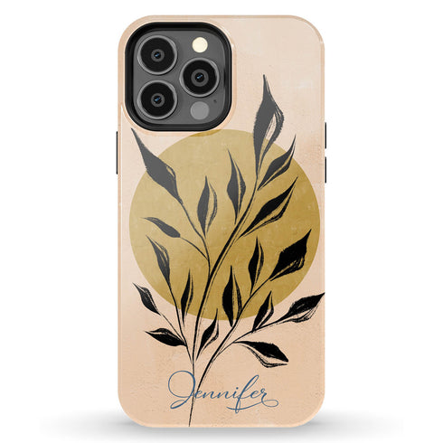 Abstract Flowers Custom Name iPhone Case