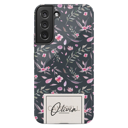 Delicate Flowers Custom Name Galaxy Case