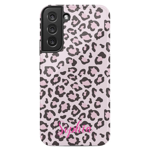 Light Leopard Personalized Name Galaxy Case