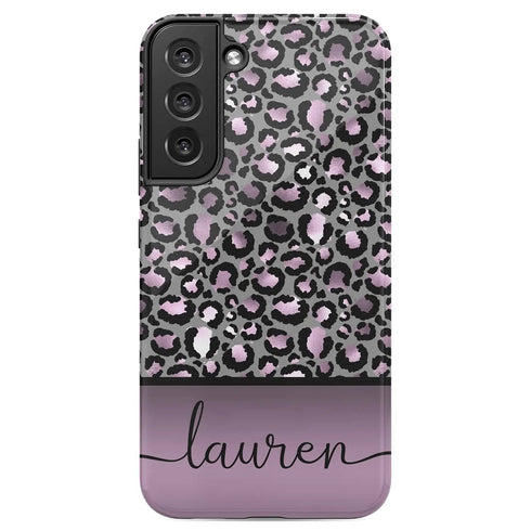 Golden Leopard Personalized Name Galaxy Case