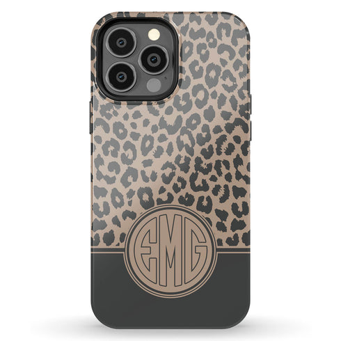 Boho Leopard Personalized Monogram iPhone Case