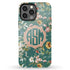 Watercolor Flowers Personalized Monogram iPhone Case